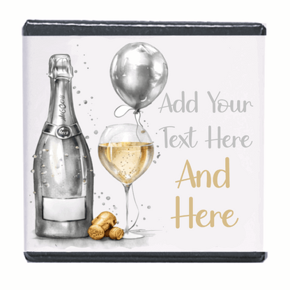 Personalised Chocolate Party Favours and Love Heart Rolls - Champagne Silver Balloon