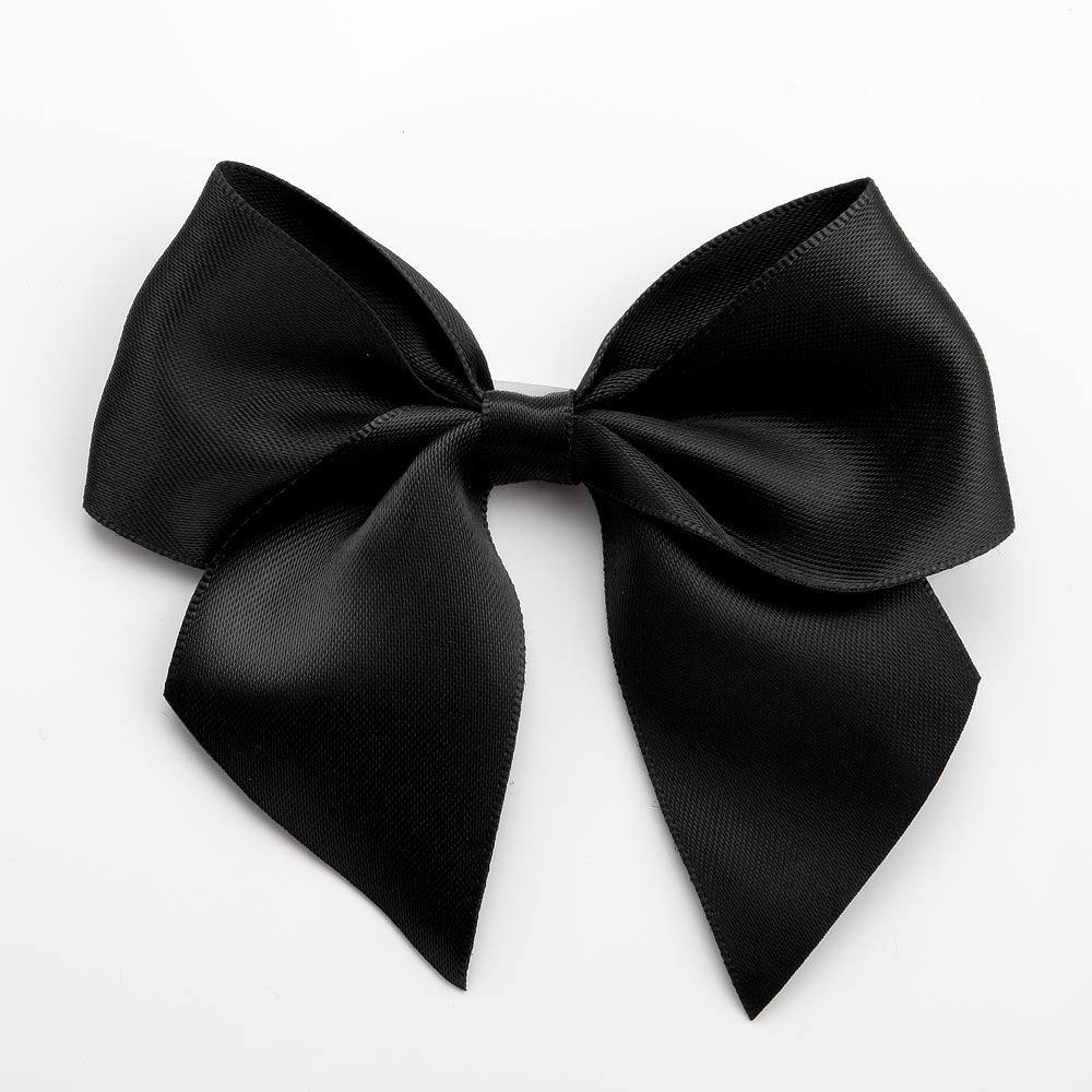 Black 10cm Satin Bows – Self Adhesive