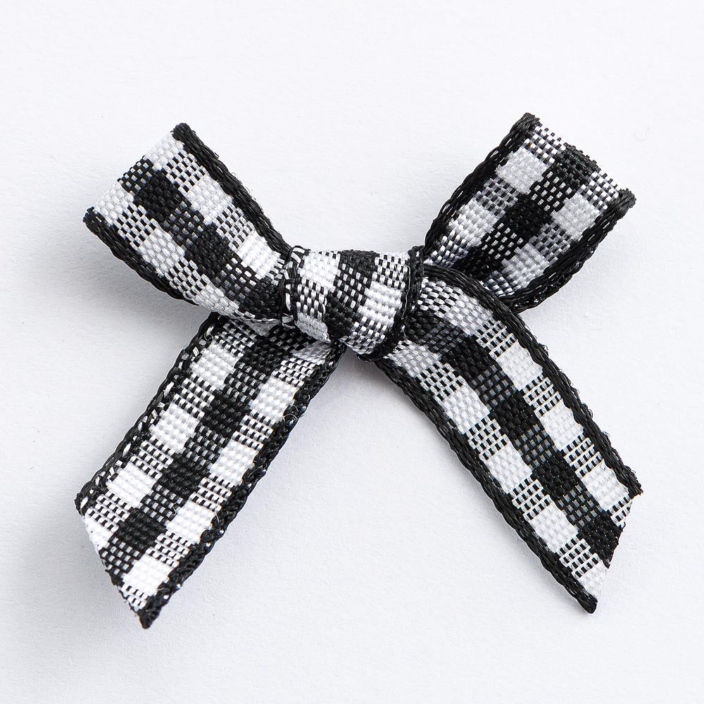 Black 3cm Gingham Bows