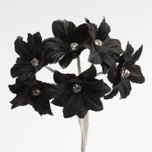 Black Diamante Margherita Bunch of 6
