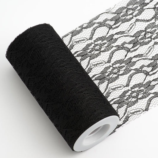 Black Lace 15cm 10 Metre Roll