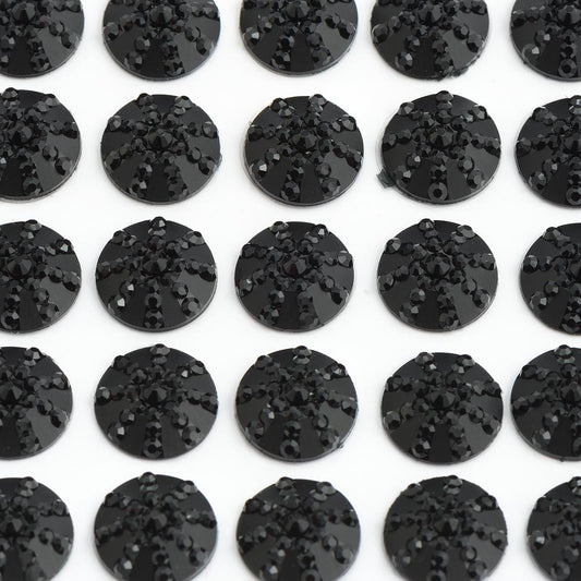 Black Sparkle Encrusted Jewels 10mm Sheet of 50