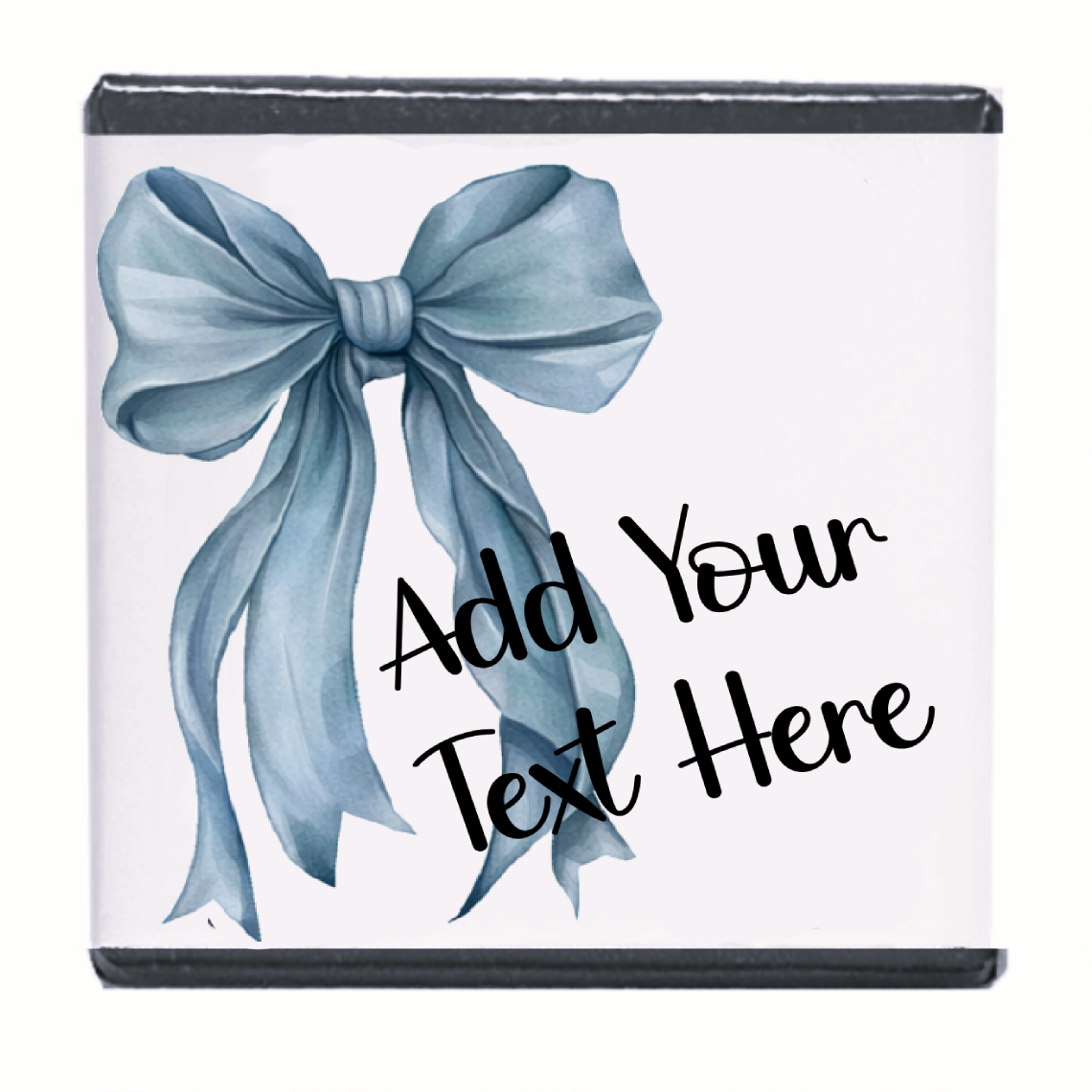 Personalised Chocolate Party Favours and Love Heart Rolls - Dusky Blue Bow