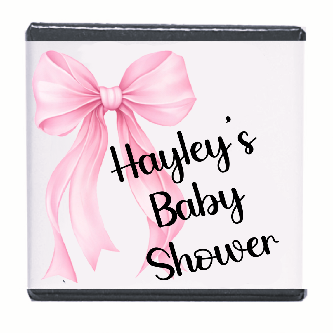 Personalised Chocolate Party Favours and Love Heart Rolls - Baby Pink Bow