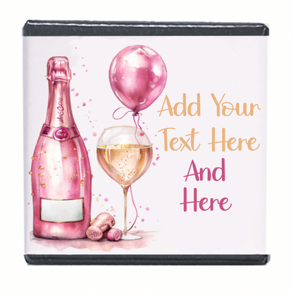 Personalised Chocolate Party Favours and Love Heart Rolls - Champagne Pink Balloon