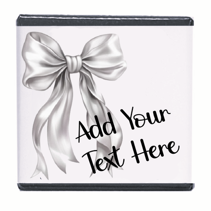 Personalised Chocolate Party Favours and Love Heart Rolls - Silver Bow