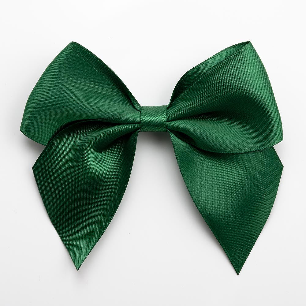 Bottle Green 10cm Satin Bows – Self Adhesive