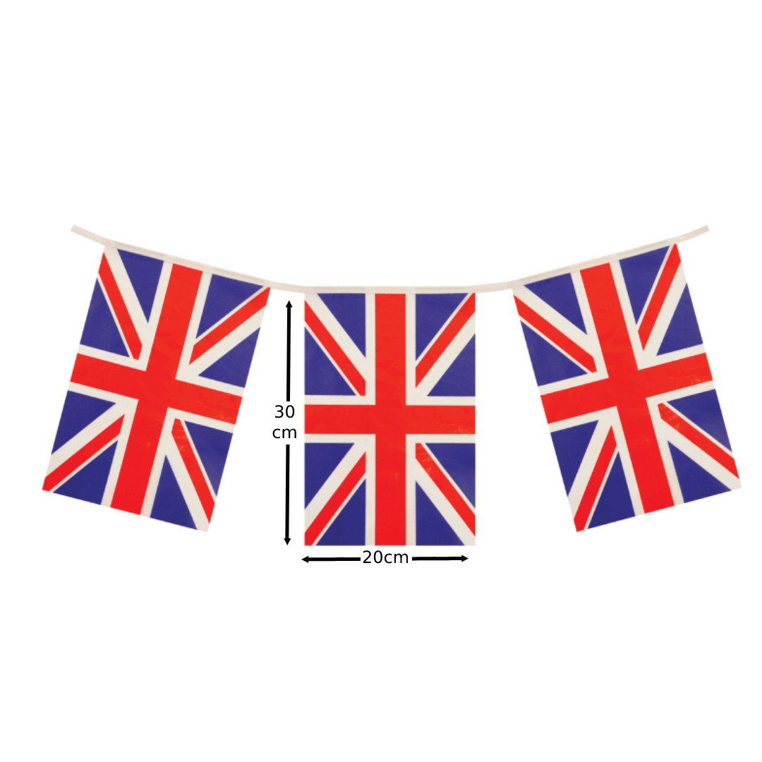 4m (11 Flags) Union Jack Rectangle Flag Bunting
