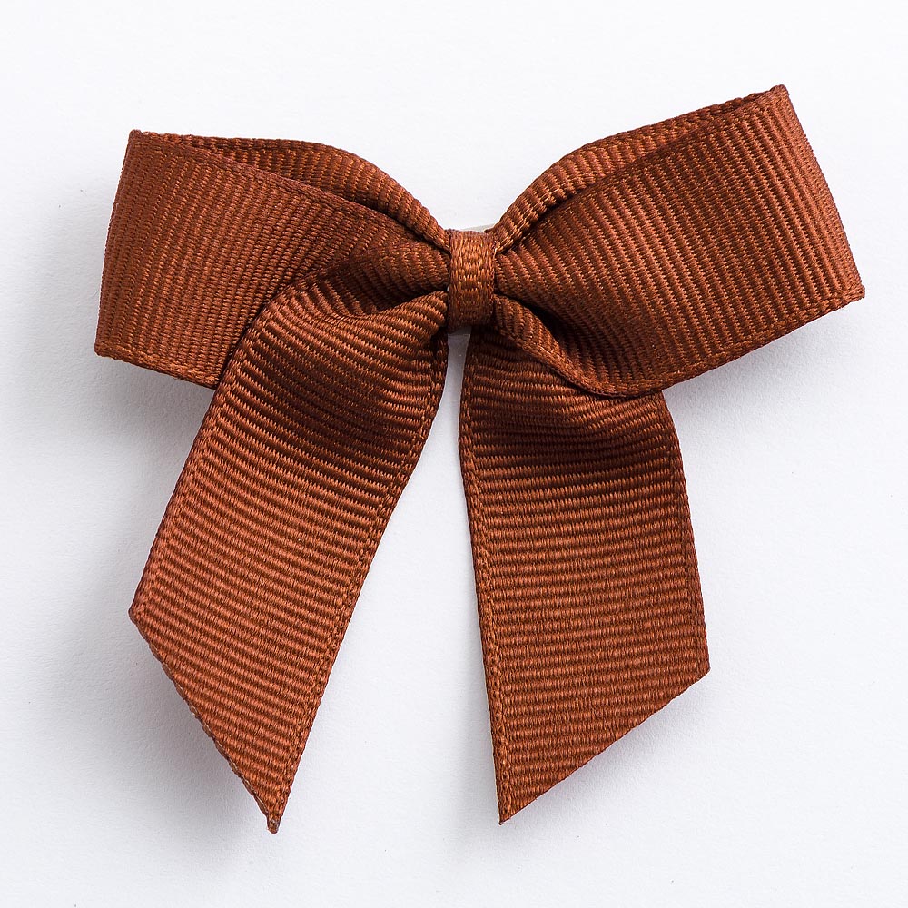 Brown 5cm Grosgrain Bows - Self Adhesive