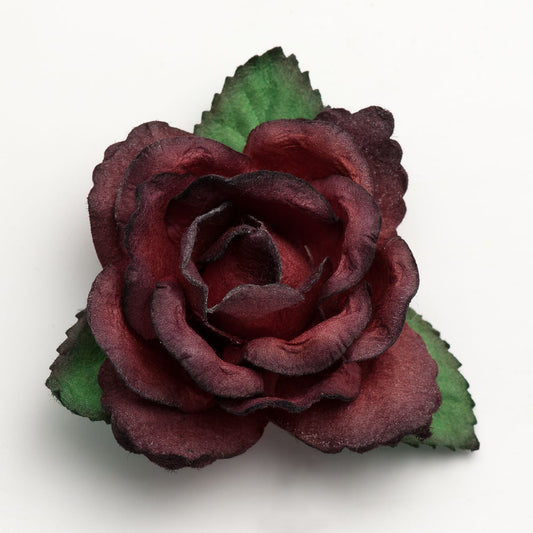 Burgundy Large Open Paper Roses