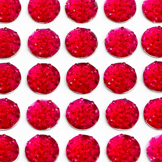 Cerise Sparkle Encrusted Jewels 10mm Sheet of 50