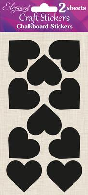 Chalkboard Stickers Hearts 40mm Pack of 20