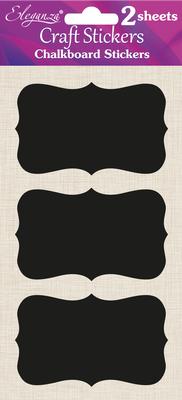 Chalkboard Stickers Ornate Rectangle 90mm x 55mm Pack of 6