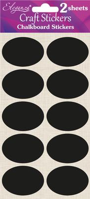 Chalkboard Stickers Oval 35mm x 50mm Pack of 20