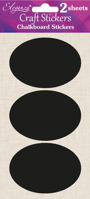 Chalkboard Stickers Oval 90mm x 55mm Pack of 6