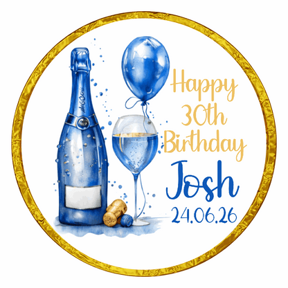 Personalised Chocolate Party Favours and Love Heart Rolls - Champagne Blue Balloon