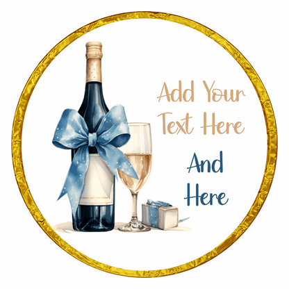 Personalised Chocolate Party Favours and Love Heart Rolls - Champagne Blue Bow