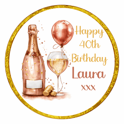 Personalised Chocolate Party Favours and Love Heart Rolls - Champagne Rose Gold Balloon