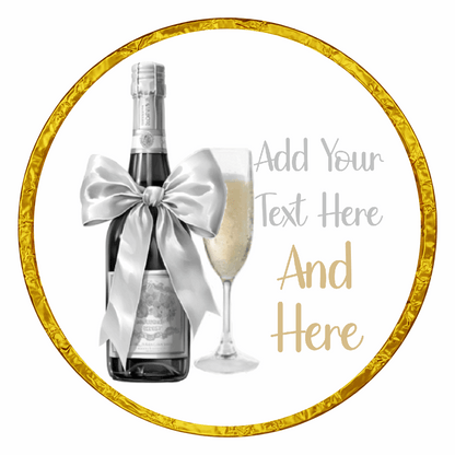 Personalised Chocolate Party Favours and Love Heart Rolls - Champagne Silver Bow