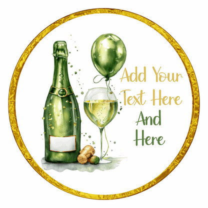 Personalised Chocolate Party Favours and Love Heart Rolls - Champagne Green Balloon