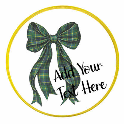 Personalised Chocolate Party Favours and Love Heart Rolls - Green Tartan Bow