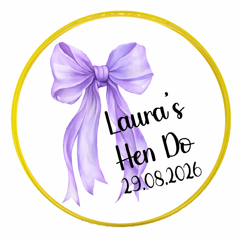 Personalised Chocolate Party Favours and Love Heart Rolls - Lilac Bow