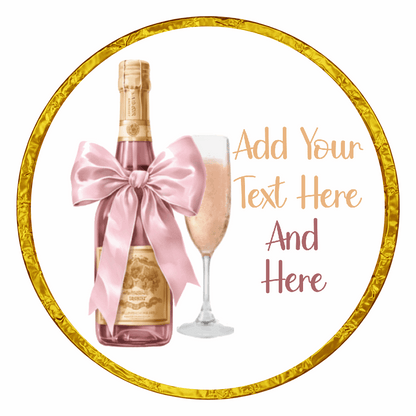 Personalised Chocolate Party Favours and Love Heart Rolls - Champagne Pink Bow