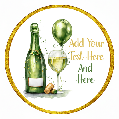 Personalised Chocolate Party Favours and Love Heart Rolls - Champagne Green Balloon