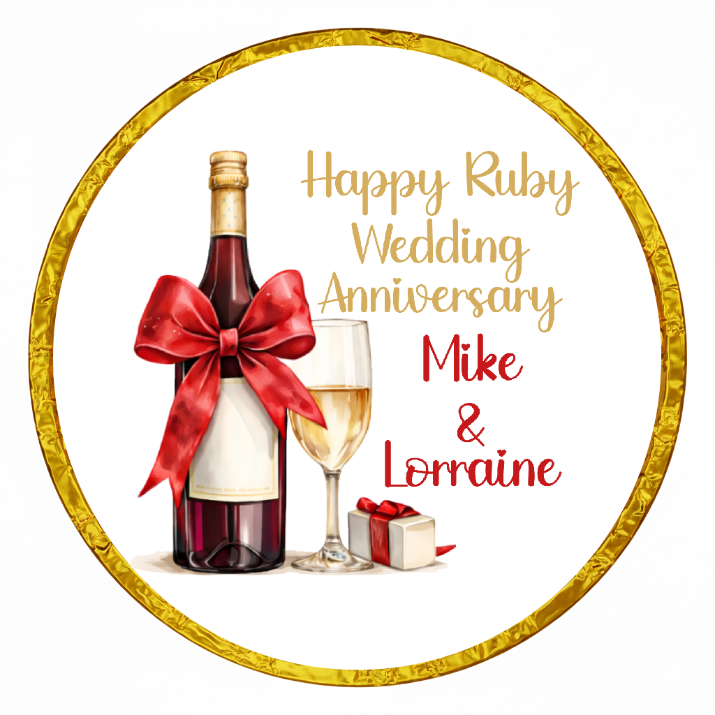 Personalised Chocolate Party Favours and Love Heart Rolls - Champagne Red Bow