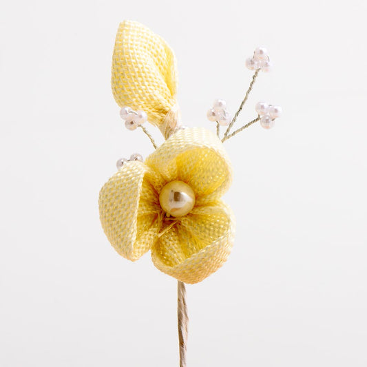 Cream Hessian Flower Spray