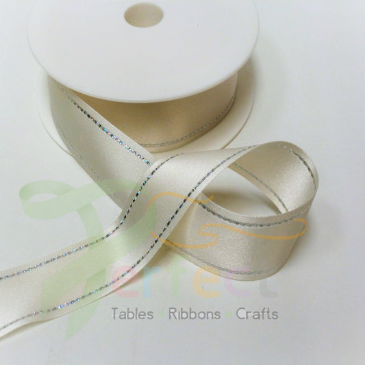 Cream Shindo Diamante Edge Ribbon 15123 106