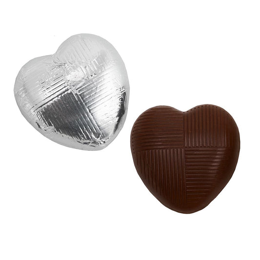 Silver Dark Chocolate Foiled Hearts