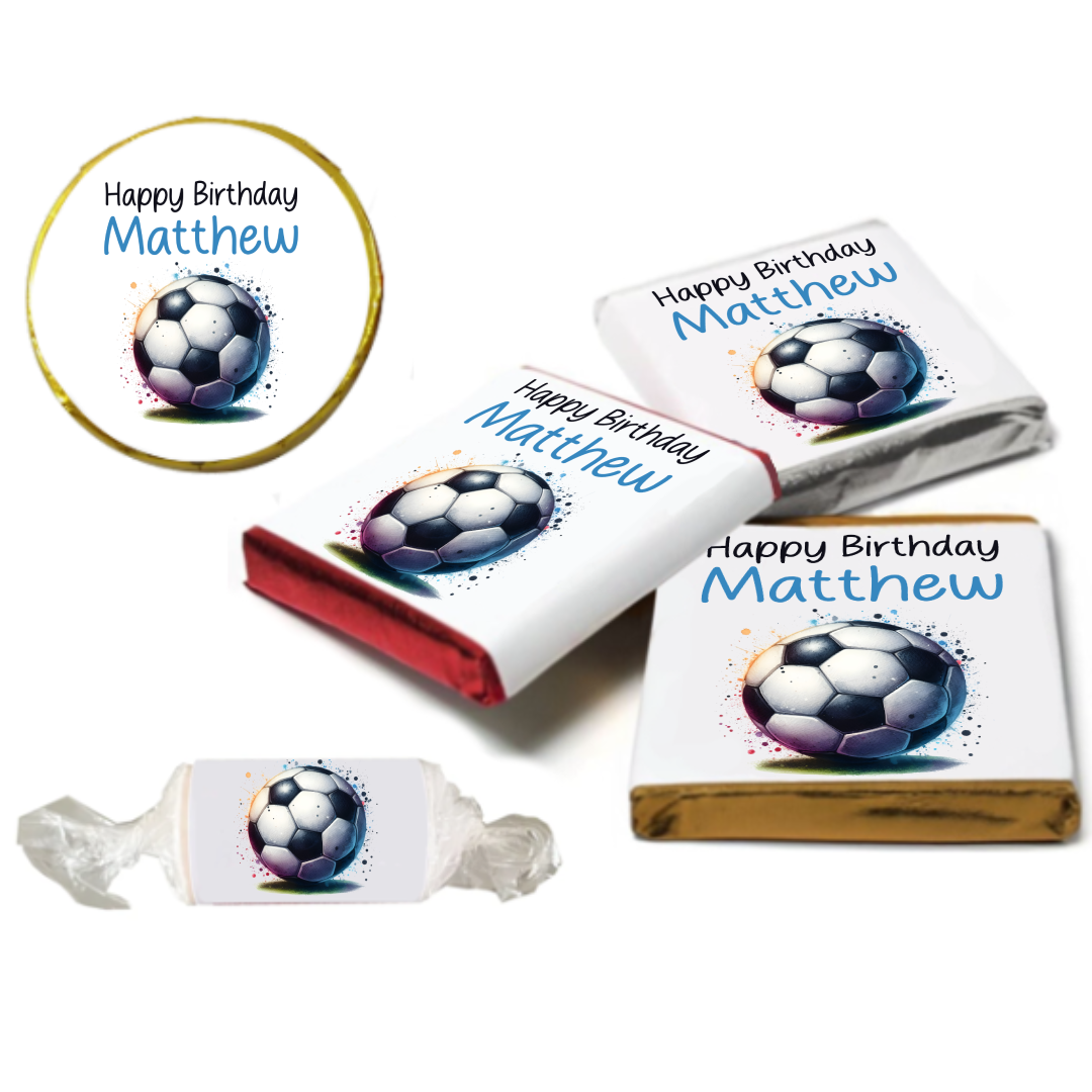 Personalised Football Chocolate Neapolitan Sweets