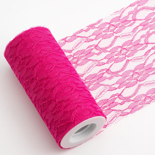 Fuchsia Lace 15cm 10 Metre Roll