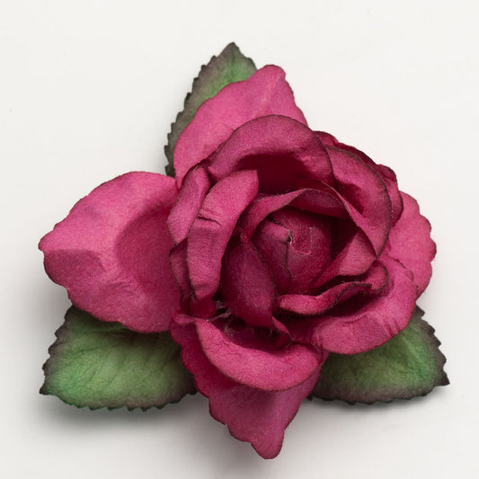 Fuchsia Large Open Paper Roses