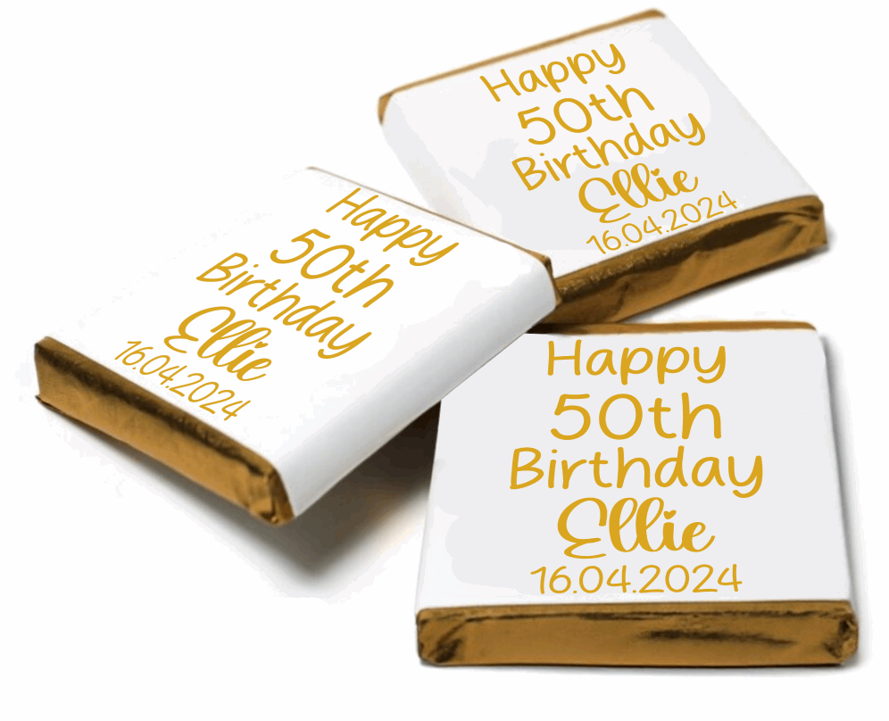 Personalised Written Chocolate Neapolitan Sweets for Birthdays, Weddings, Anniversary, Baby Shower, Christmas etc Custom Text