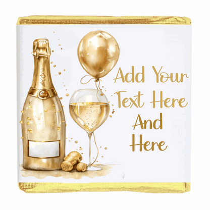 Personalised Chocolate Party Favours and Love Heart Rolls - Champagne Gold Balloon