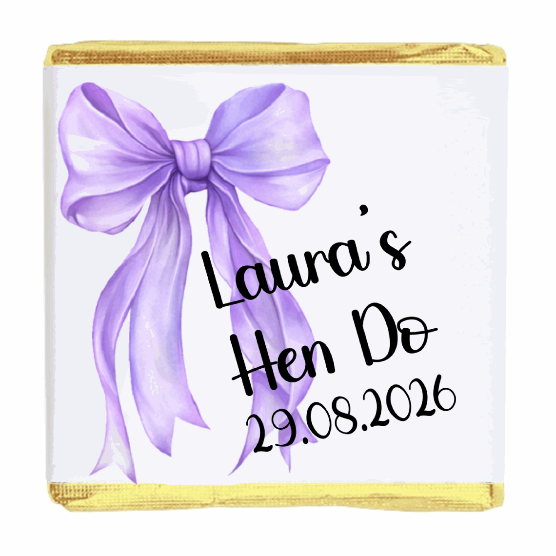 Personalised Chocolate Party Favours and Love Heart Rolls - Lilac Bow