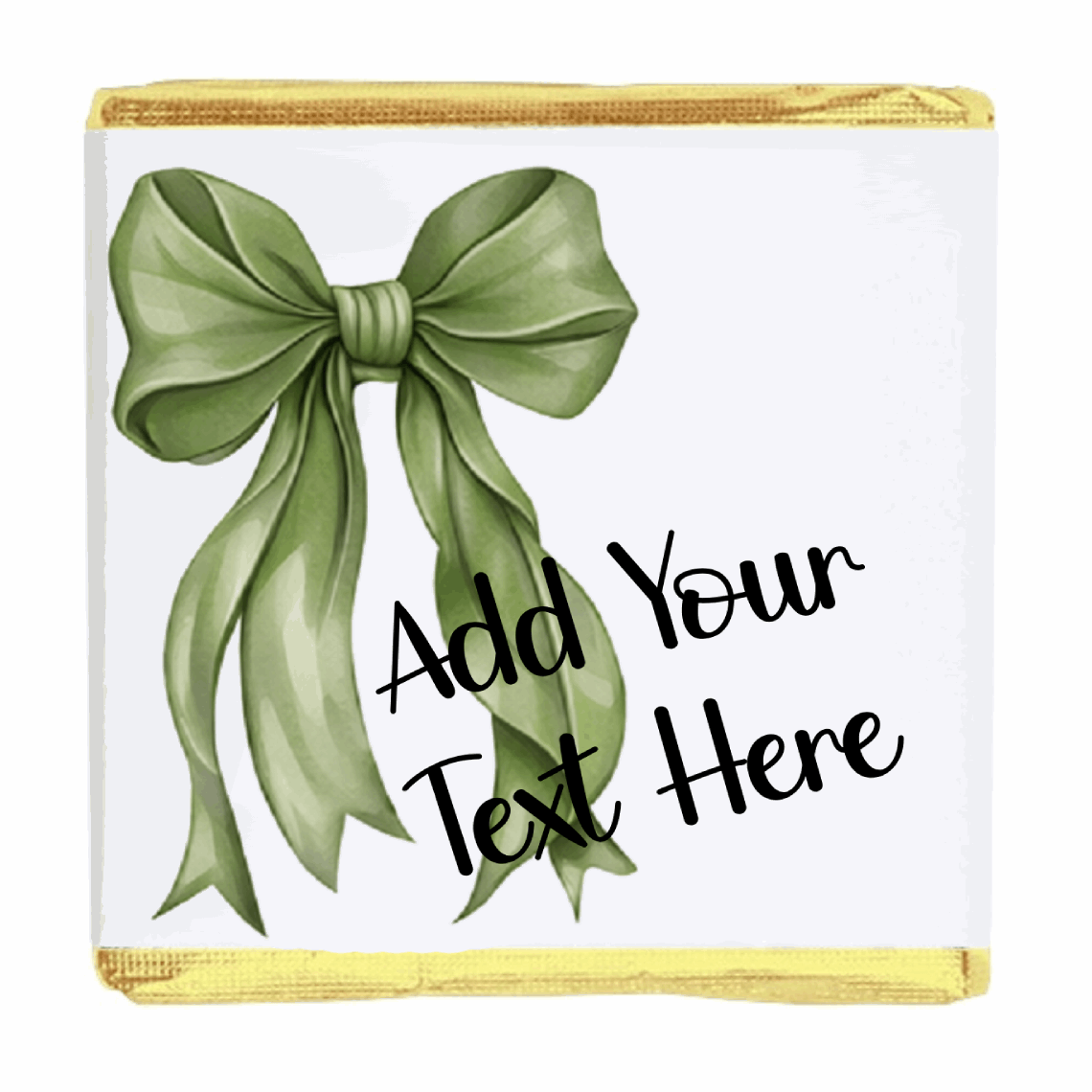 Personalised Chocolate Party Favours and Love Heart Rolls - Moss Green Bow