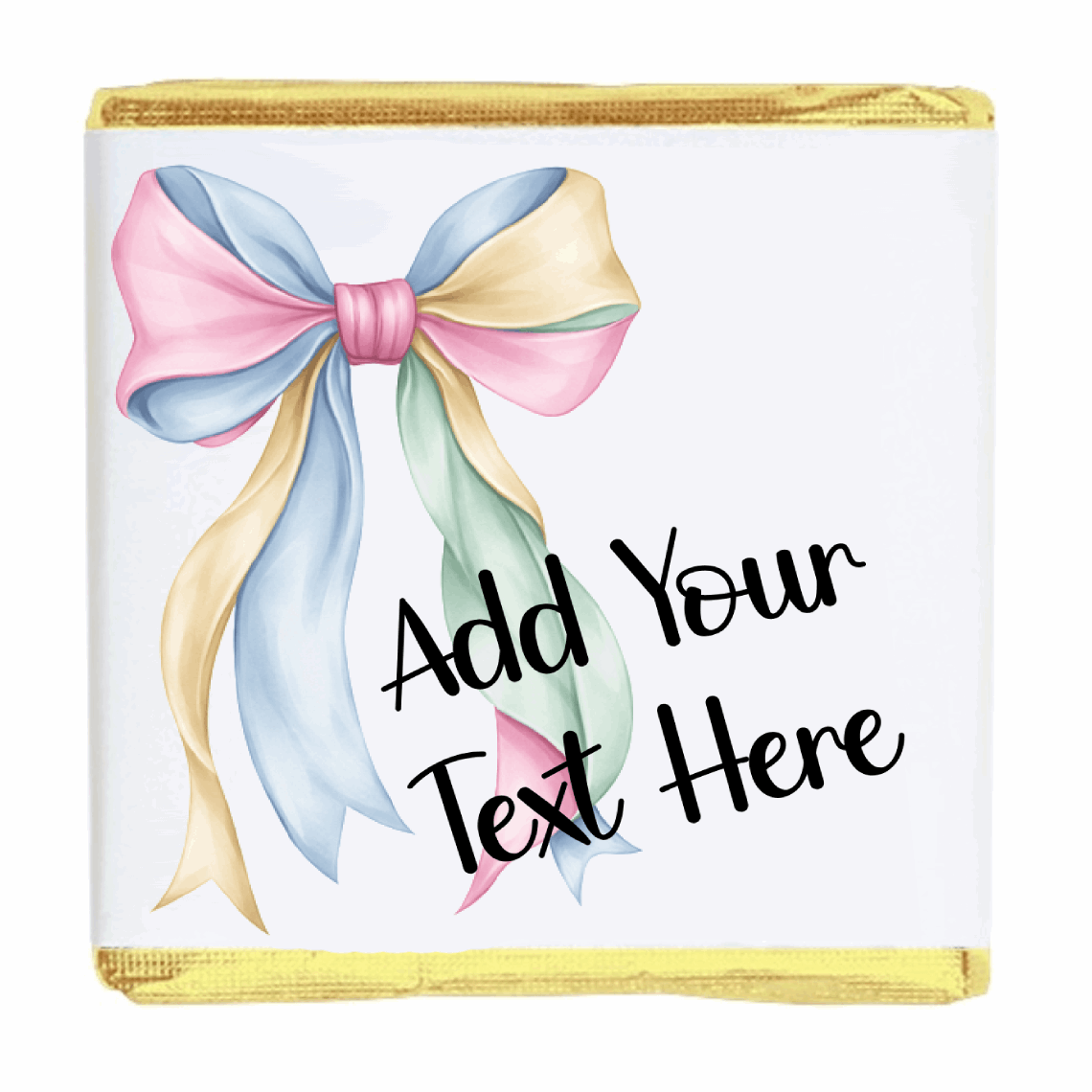 Personalised Chocolate Party Favours and Love Heart Rolls - Pastel Mix Bow