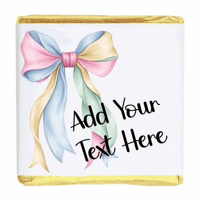 Personalised Chocolate Party Favours and Love Heart Rolls - Pastel Mix Bow