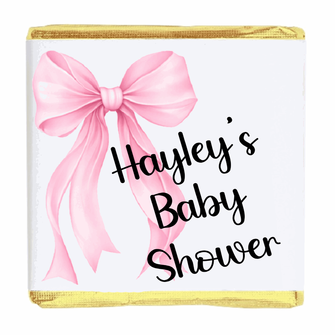 Personalised Chocolate Party Favours and Love Heart Rolls - Baby Pink Bow