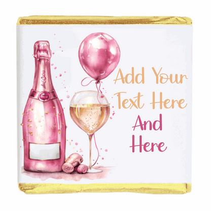 Personalised Chocolate Party Favours and Love Heart Rolls - Champagne Pink Balloon