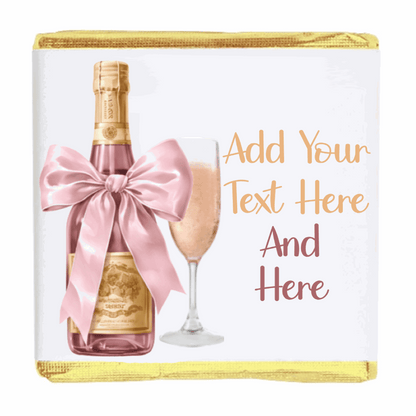 Personalised Chocolate Party Favours and Love Heart Rolls - Champagne Pink Bow