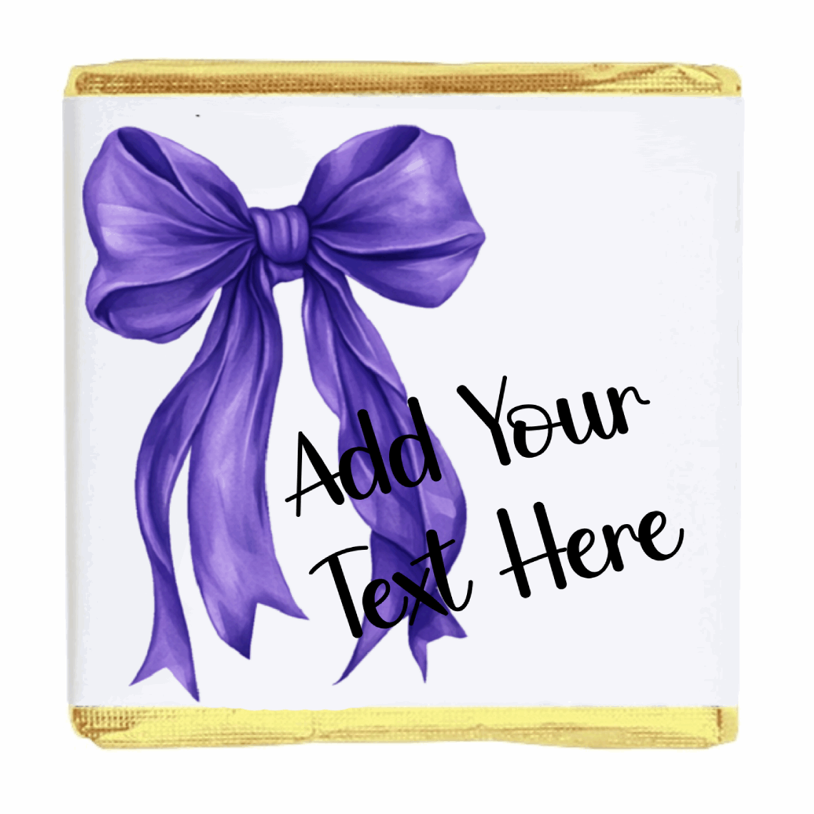 Personalised Chocolate Party Favours and Love Heart Rolls - Purple Bow