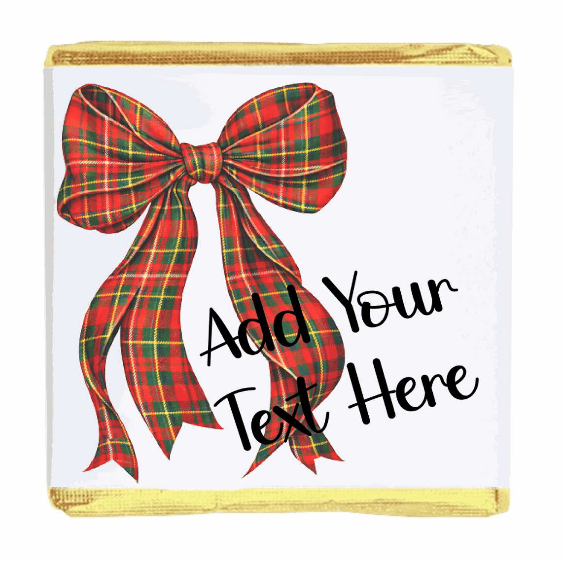 Personalised Chocolate Party Favours and Love Heart Rolls - Red Tartan Bow