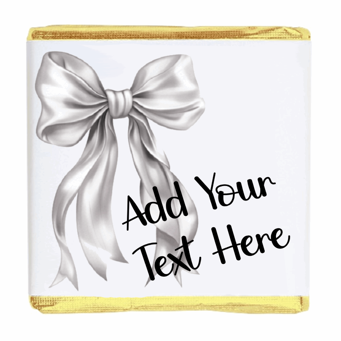 Personalised Chocolate Party Favours and Love Heart Rolls - Silver Bow