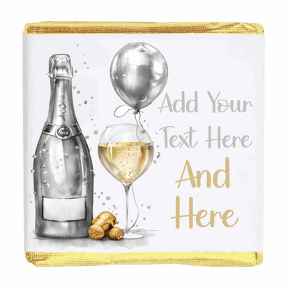 Personalised Chocolate Party Favours and Love Heart Rolls - Champagne Silver Balloon