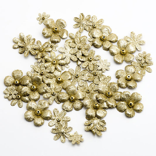 Gold Glitzy Florals Pack of 50