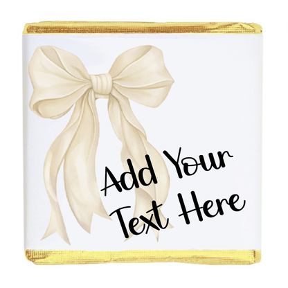 Personalised Chocolate Party Favours and Love Heart Rolls - Ivory Bow